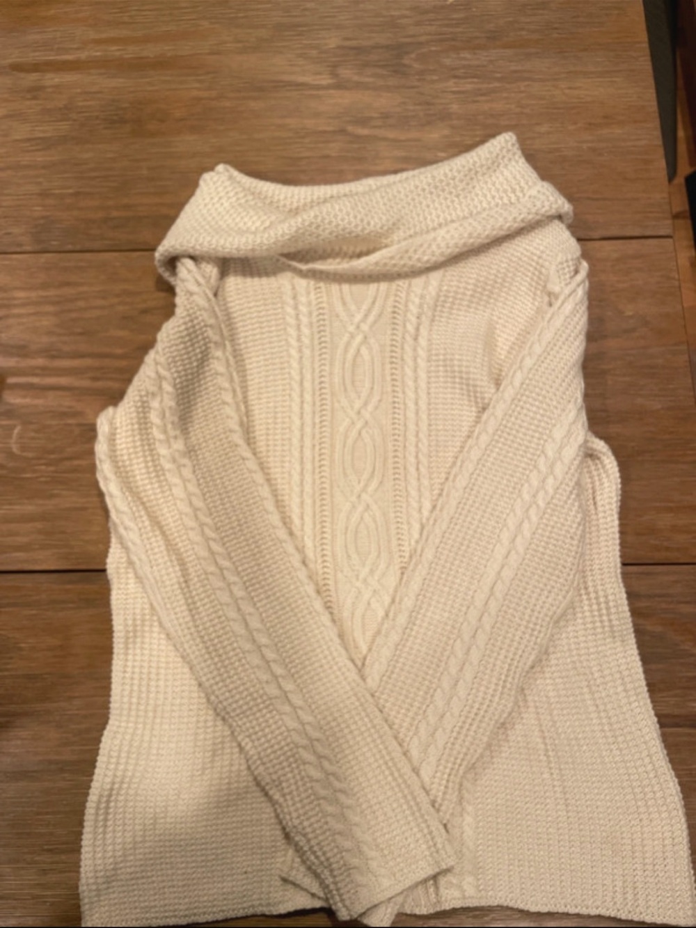 JEANNE PIERRE Cream Cable Turtleneck Sweater - Women's